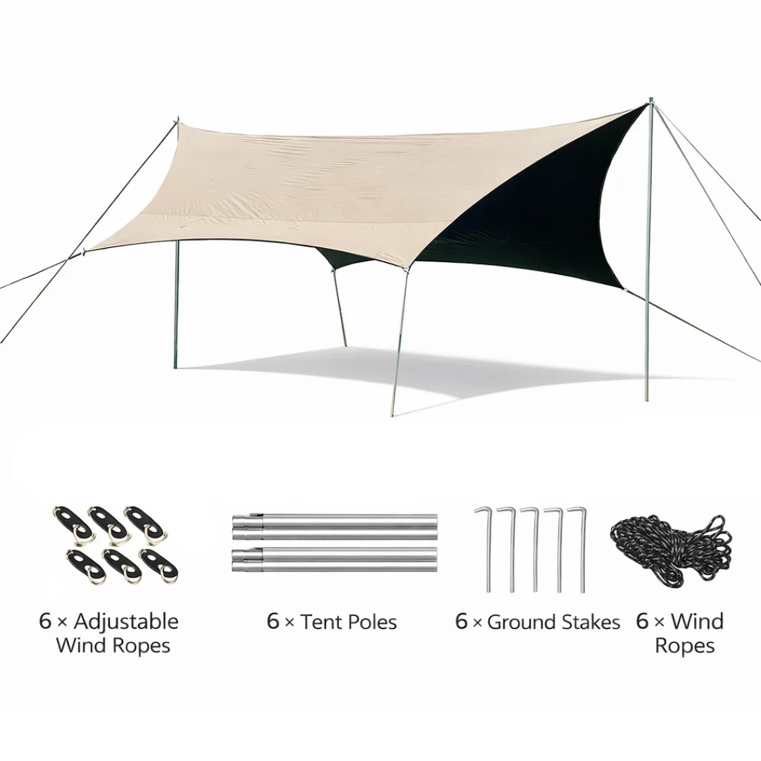 3x3 camping canopy accessories included poles ropes stakes