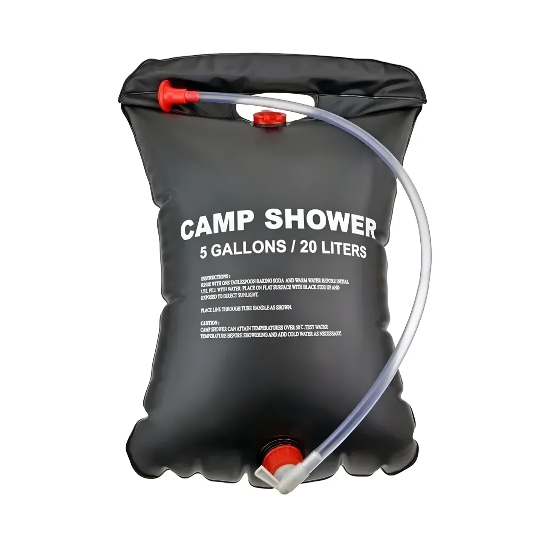 20L solar outdoor shower bag with hose and on off valve